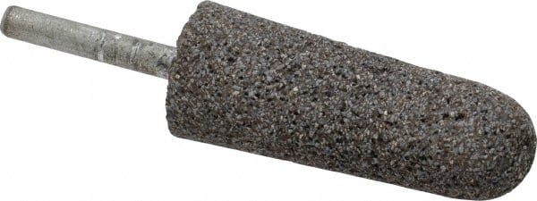 Norton - 1" Head Diam x 2-3/4" Thickness, A3, Tree End, Zirconia Alumina Mounted Point - Very Coarse Grade, 24 Grit, 15,530 RPM - Exact Tooling