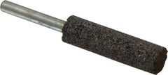 Norton - 1/4" Head Diam x 1/2" Thickness, W163, Cylinder End, Mounted Point - Medium Grade, 80 Grit, 59,990 RPM - Exact Tooling