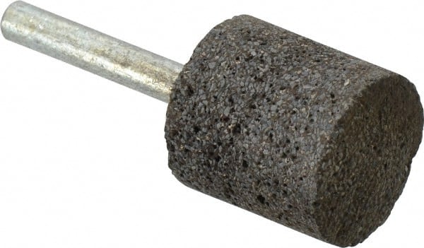 Norton - 1" Head Diam x 1" Thickness, W220, Cylinder End, Zirconia Alumina Mounted Point - Very Coarse Grade, 30 Grit, 30,370 RPM - Exact Tooling