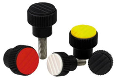 KIPP - 1.02" Head, Knurled Knob - Threaded Stem, Thermoplastic - Exact Tooling
