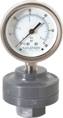 Plast-O-Matic - 60 Max psi, 2 Inch Dial Diameter, PVC Pressure Gauge Guard and Isolator - 3% Accuracy - Exact Tooling