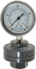 Plast-O-Matic - 200 Max psi, 2 Inch Dial Diameter, PVC Pressure Gauge Guard and Isolator - 3% Accuracy - Exact Tooling