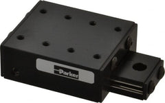 Parker - 28 Lb. Capacity, 6-32 Mount Hole, 1" Travel, Ball Bearing Slide Table - Single Axis, 8 Mounting Holes, 2" Long x 1-3/4" Wide x 3/4" High - Exact Tooling