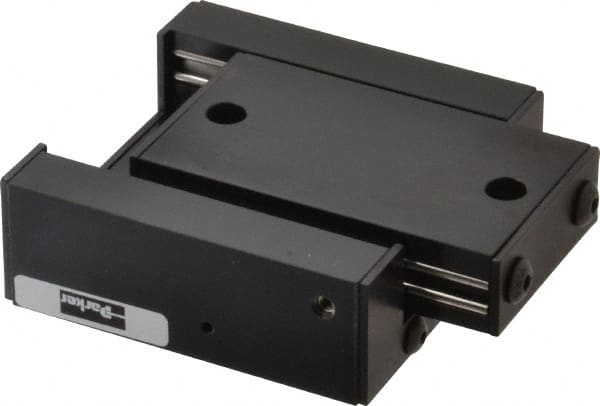 Parker - 40 Lb. Capacity, 10-32 Mount Hole, 1" Travel, Ball Bearing Slide Table - Single Axis, 12 Mounting Holes, 2.62" Long x 2.62" Wide x 1" High - Exact Tooling