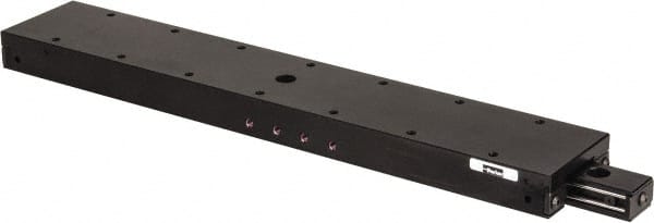 Parker - 205 Lb. Capacity, 10-32 Mount Hole, 12" Travel, Ball Bearing Slide Table - Single Axis, 14 Mounting Holes, 15" Long x 2.62" Wide x 1" High - Exact Tooling