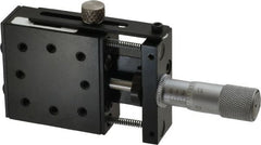 Parker - 25 Lb. Capacity, 6-32 Mount Hole, 1/2" Travel, Precision Ball Bearing Table with Center Drive - Single Axis, 8 Mounting Holes, 1-3/4" Long x 1-3/4" Wide x 3/4" High - Exact Tooling