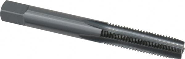 OSG - 5/16-24 UNF 3B 4 Flute Oxide Finish High Speed Steel Straight Flute Standard Hand Tap - Plug, Right Hand Thread, 2-23/32" OAL, 1-1/8" Thread Length, H3 Limit, Oversize - Exact Tooling