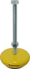 Gibraltar - 1,500 Lb Capacity, 5/8-11 Thread, Zinc Stud, Machine Socket Mount Leveling Mount - 8" Stud Length, 5" Base Diam, Elastomer Pad - Exact Tooling