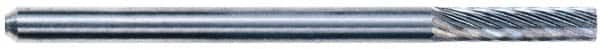 M.A. Ford - 1/8" Cut Diam, 1/8" Shank Diam, Cylinder Head Single Cut Burr - Carbide, Flat End, 9/16" LOC, 3" OAL - Exact Tooling