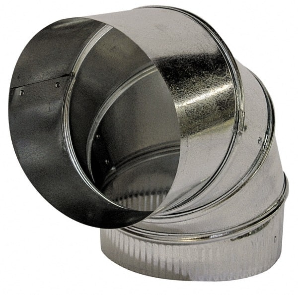 Made in USA - 14" ID Galvanized Duct Round Adjustable Elbow - 24 Gage, 3 Piece - Exact Tooling