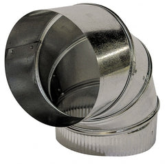Made in USA - 6" ID Galvanized Duct Round Adjustable Elbow - Standard Gage, 20 Piece - Exact Tooling