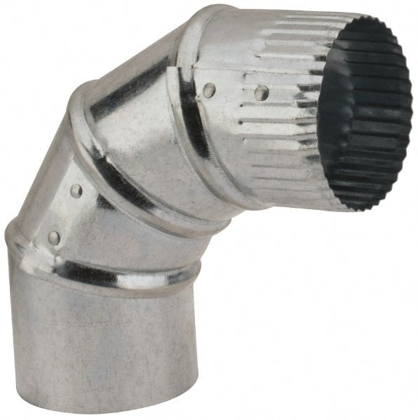 Made in USA - 3" ID Galvanized Duct Round Adjustable Elbow - Standard Gage, 30 Piece - Exact Tooling