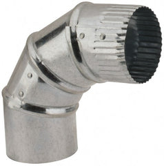 Made in USA - 3" ID Galvanized Duct Round Adjustable Elbow - Standard Gage, 30 Piece - Exact Tooling