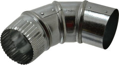 Made in USA - 3" ID Galvanized Duct Round Adjustable Elbow - 26 Gage, 30 Piece - Exact Tooling