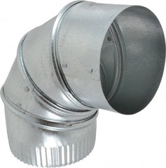 Made in USA - 4" ID Galvanized Duct Round Adjustable Elbow - Standard Gage, 30 Piece - Exact Tooling
