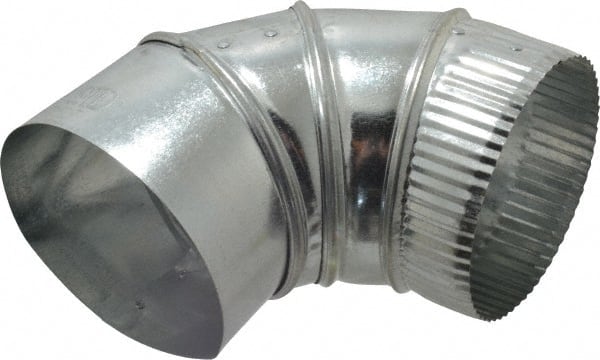 Made in USA - 5" ID Galvanized Duct Round Adjustable Elbow - Standard Gage, 30 Piece - Exact Tooling