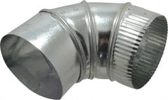 Made in USA - 5" ID Galvanized Duct Round Adjustable Elbow - Standard Gage, 30 Piece - Exact Tooling
