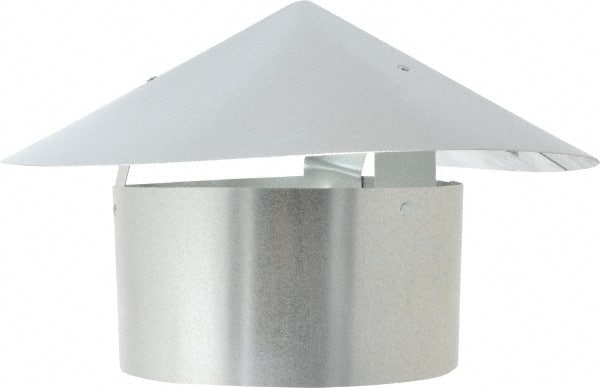 Made in USA - 6" ID Galvanized Duct Rain Cap - 26 Gage, 25 Piece - Exact Tooling