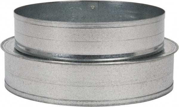 Made in USA - 7" ID Galvanized Duct Shortway Reducer without Crimp - Standard Gage, 12 Piece - Exact Tooling