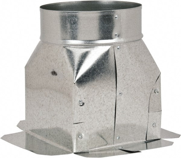 Made in USA - 6" ID Galvanized Duct Top Ceiling Box - 6" Long x 6" Wide, Standard Gage, 25 Piece - Exact Tooling