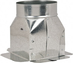 Made in USA - 6" ID Galvanized Duct Top Ceiling Box - 6" Long x 6" Wide, Standard Gage, 25 Piece - Exact Tooling