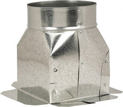 Made in USA - 6" ID Galvanized Duct Top Ceiling Box - 8" Long x 8" Wide, Standard Gage, 20 Piece - Exact Tooling