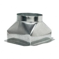 Made in USA - 8" ID Galvanized Duct Top Ceiling Box - 10" Long x 10" Wide x 7-3/4" High, Standard Gage, 12 Piece - Exact Tooling