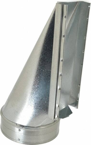 Made in USA - 6" ID Galvanized Duct End Stack Boot - 3-1/4" Long x 10" Wide, Standard Gage, 25 Piece - Exact Tooling