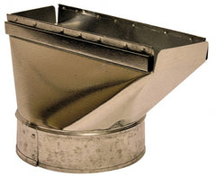 Made in USA - 6" ID Galvanized Duct Straight Stack Boot - 12" Long x 2-1/4" Wide, Standard Gage, 20 Piece - Exact Tooling