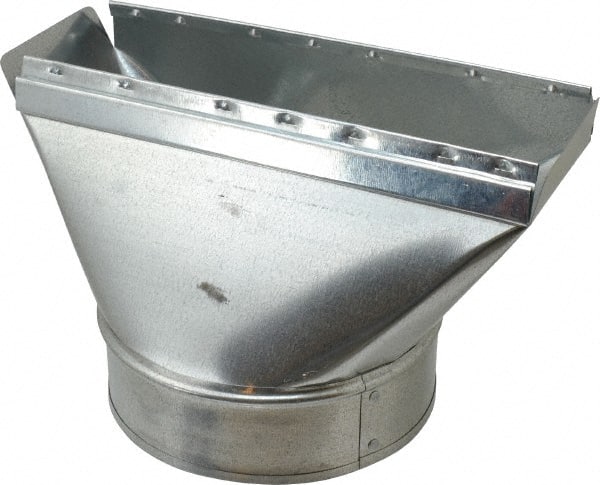 Made in USA - 6" ID Galvanized Duct Straight Stack Boot - 10" Long x 3-1/4" Wide, Standard Gage, 25 Piece - Exact Tooling