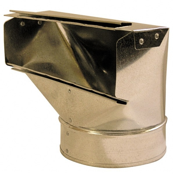 Made in USA - 6" ID Galvanized Duct 90° Stack Boot - 10" Long x 2-1/4" Wide, Standard Gage, 18 Piece - Exact Tooling