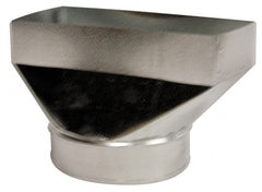 Made in USA - 6" ID Galvanized Duct Straight Register Boot - 12" Long x 2-1/4" Wide, Standard Gage, 20 Piece - Exact Tooling
