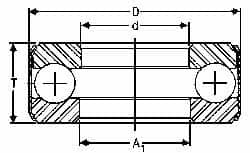 INA Bearing - 3" Inside x 4-19/32" Outside Diam, 1" Thick, Steel Ball Thrust Bearing - 51,000 Lbs. Static Capacity, 18,200 Max Pressure x Velocity - Exact Tooling