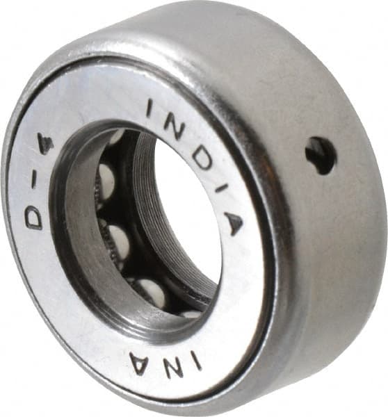 INA Bearing - 11/16" Inside x 1.344" Outside Diam, 9/16" Thick, Steel Ball Thrust Bearing - 6,700 Lbs. Static Capacity, 4,100 Max Pressure x Velocity - Exact Tooling