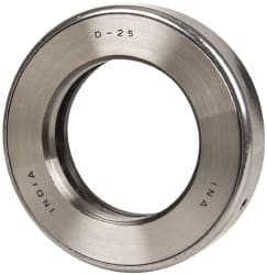 INA Bearing - 2" Inside x 3-11/32" Outside Diam, 13/16" Thick, Steel Ball Thrust Bearing - 29,000 Lbs. Static Capacity, 10,800 Max Pressure x Velocity - Exact Tooling