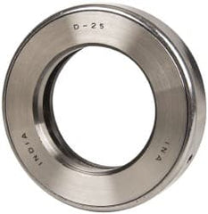 INA Bearing - 2" Inside x 3-11/32" Outside Diam, 13/16" Thick, Steel Ball Thrust Bearing - 29,000 Lbs. Static Capacity, 10,800 Max Pressure x Velocity - Exact Tooling