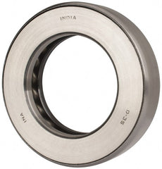 INA Bearing - 2-5/8" Inside x 4.344" Outside Diam, 1" Thick, Steel Ball Thrust Bearing - 49,000 Lbs. Static Capacity, 18,100 Max Pressure x Velocity - Exact Tooling