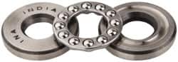 INA Bearing - 1/2" Inside x 1-7/32" Outside Diam, 9/16" Thick, Steel Ball Thrust Bearing - 3,750 Lbs. Static Capacity, 2,330 Max Pressure x Velocity - Exact Tooling