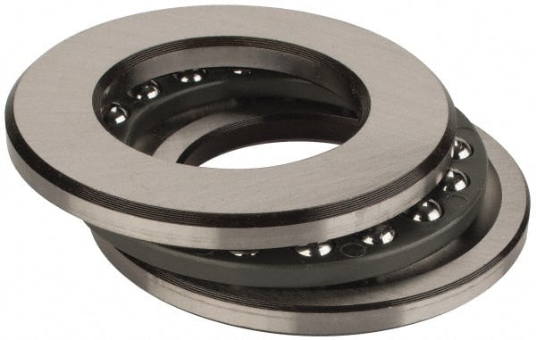 INA Bearing - 1-1/2" Inside x 2-19/32" Outside Diam, 5/8" Thick, Steel Ball Thrust Bearing - 10,000 Lbs. Static Capacity, 4,350 Max Pressure x Velocity - Exact Tooling