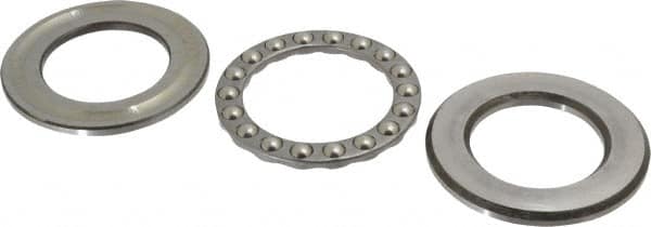 INA Bearing - 2" Inside x 3-11/32" Outside Diam, 13/16" Thick, Steel Ball Thrust Bearing - 22,600 Lbs. Static Capacity, 9,200 Max Pressure x Velocity - Exact Tooling