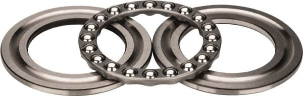INA Bearing - 3" Inside x 4-23/32" Outside Diam, 1" Thick, Steel Ball Thrust Bearing - 44,500 Lbs. Static Capacity, 16,600 Max Pressure x Velocity - Exact Tooling