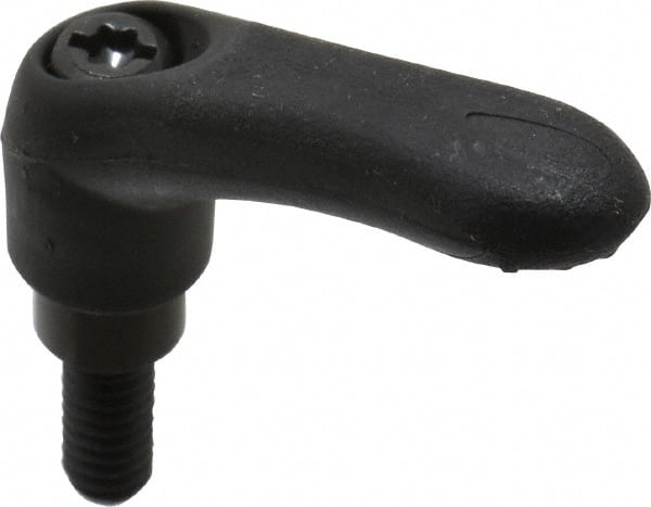 Gibraltar - 1/4-20, 0.39" Hub Diam, Thermoplastic Elastomer Adjustable Clamping Handle - 0.59" Stud Length - Exact Tooling