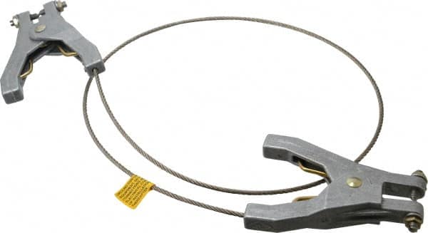 Hubbell Workplace - 19 AWG, 3 Ft., Hand Clamp, Grounding Cable with Clamps - Noninsulated, Includes 2 Hand Clamps - Exact Tooling