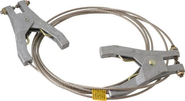 Hubbell Workplace - 19 AWG, 10 Ft., Hand Clamp, Grounding Cable with Clamps - Noninsulated, Includes 2 Hand Clamps - Exact Tooling
