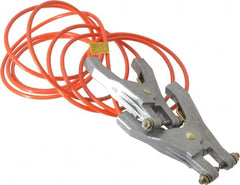 Hubbell Workplace - 19 AWG, 10 Ft., Hand Clamp, Grounding Cable with Clamps - Orange, Includes 2 Hand Clamps - Exact Tooling