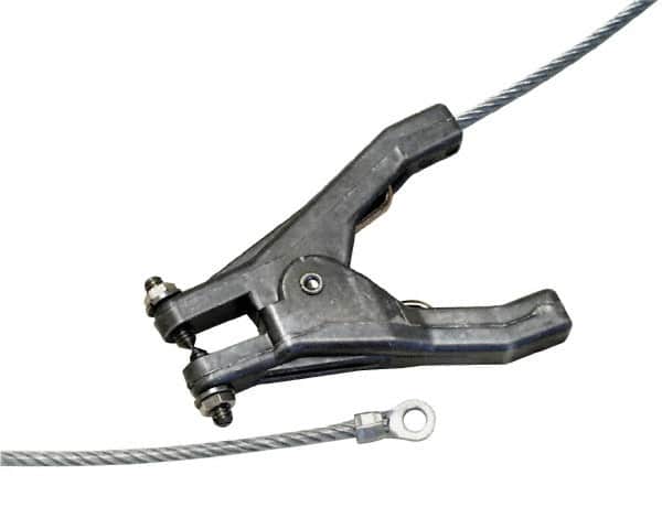 Hubbell Workplace - 19 AWG, 3 Ft., Hand Clamp, Terminal, Grounding Cable with Clamps - Noninsulated - Exact Tooling