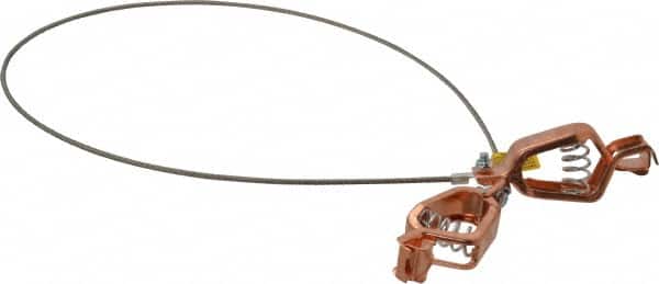 Hubbell Workplace - 19 AWG, 3 Ft., Alligator Clip, Grounding Cable with Clamps - Noninsulated, Includes 2 Alligator Clips, Federal Specification A-A-59466-010 - Exact Tooling