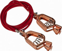 Hubbell Workplace - 19 AWG, 5 Ft., Alligator Clip, Grounding Cable with Clamps - Noninsulated, Includes 2 Alligator Clips, Federal Specification A-A-59466-010 - Exact Tooling