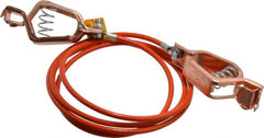 Hubbell Workplace - 19 AWG, 5 Ft., Alligator Clip, Grounding Cable with Clamps - Orange, Includes 2 Alligator Clips, Federal Specification A-A-59466-010 - Exact Tooling