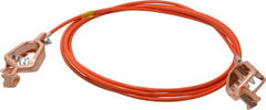 Hubbell Workplace - 19 AWG, 10 Ft., Alligator Clip, Grounding Cable with Clamps - Orange, Includes 2 Alligator Clips, Federal Specification A-A-59466-010 - Exact Tooling